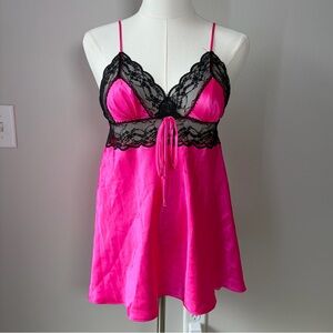 Victoria’s Secret Pink Satin Lace Trim Tank